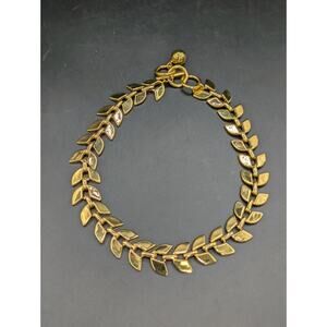ANNE KLEIN Couture Gold Fish Link Statement Necklace ©AK Lion Hang Tag 1980s